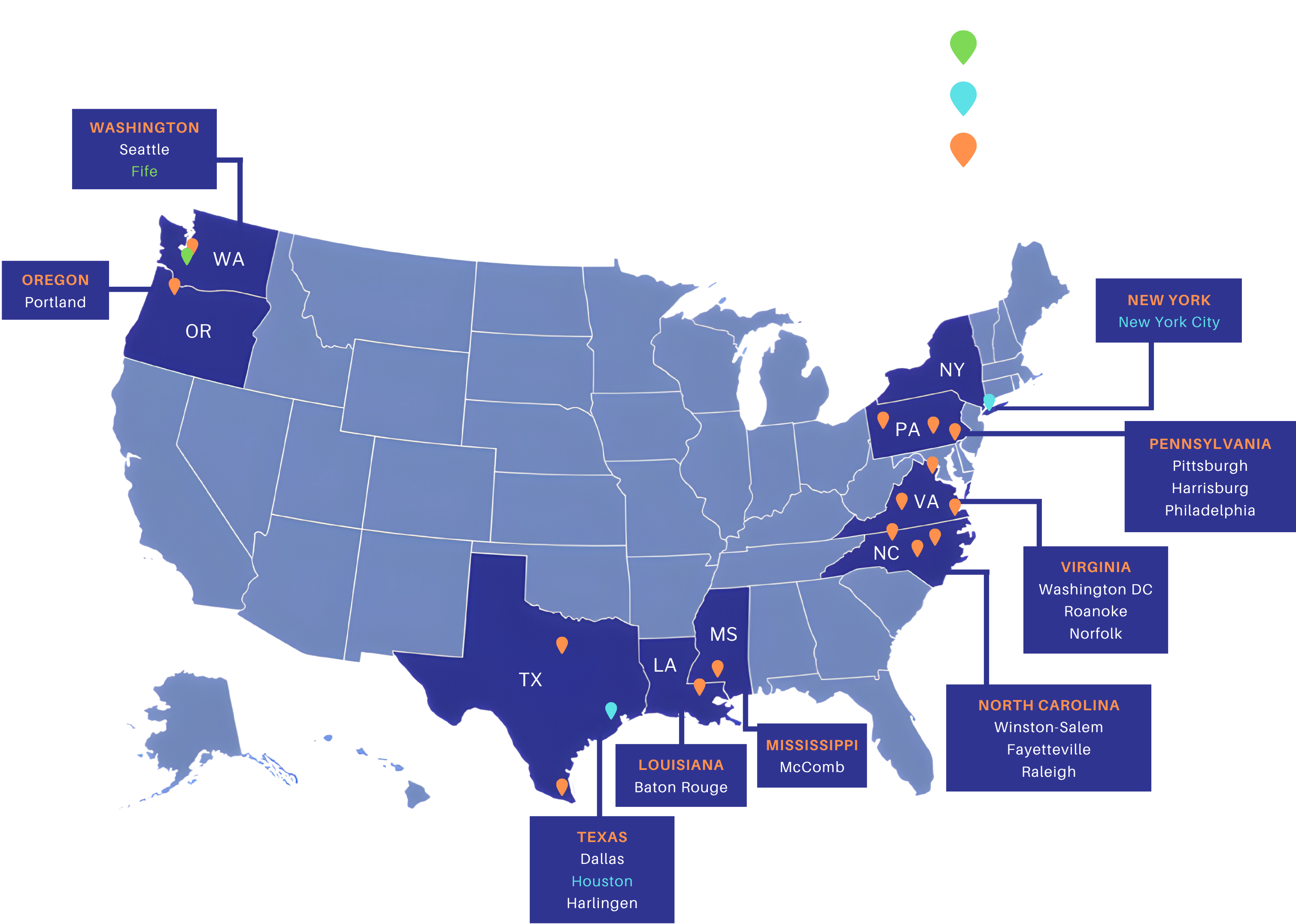 Serviceabilitly Map in USA